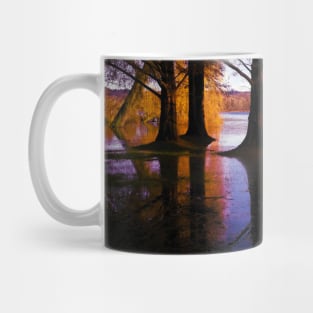 Autumn tree reflection in water landscape photography Mug